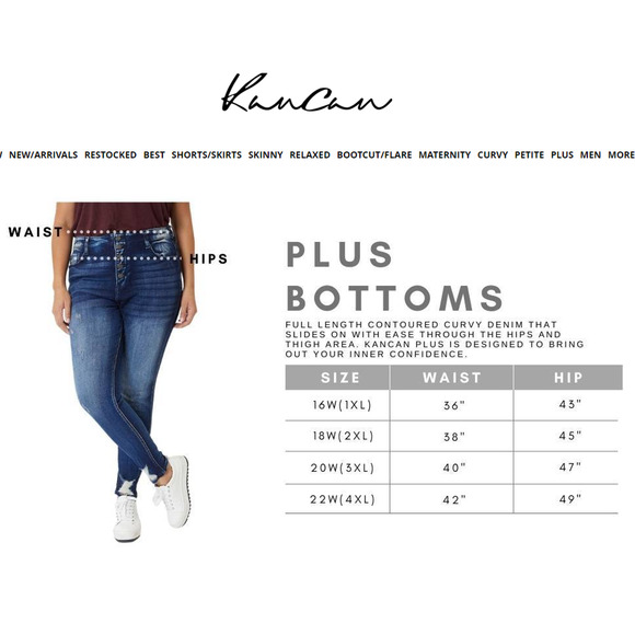 Kancan Jeans Womens 33 16W Straight Blue Denim Light Wash Distressed 90s NEW - Picture 9 of 9